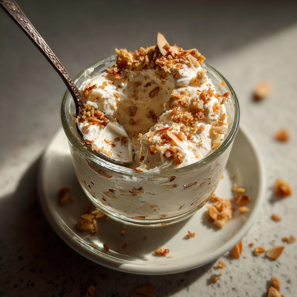 Erdbeer Quark Creme Mit Mandel Crunch