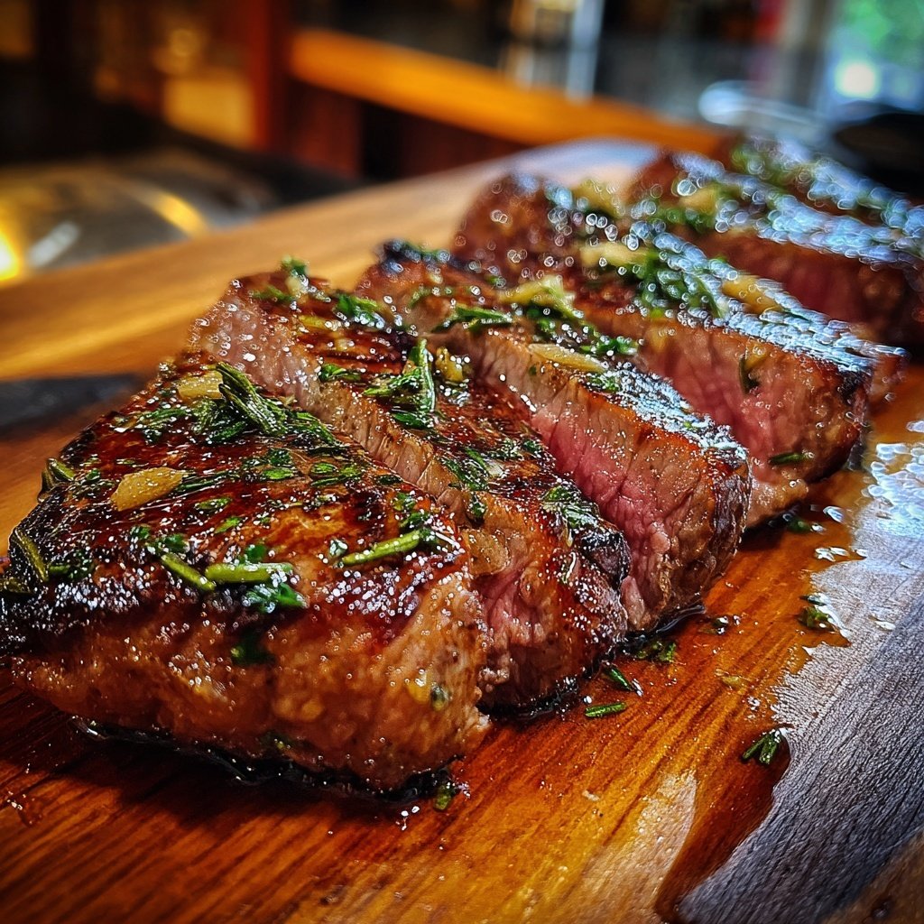 Gegrilltes Rumpsteak Mit Knoblauchbutter