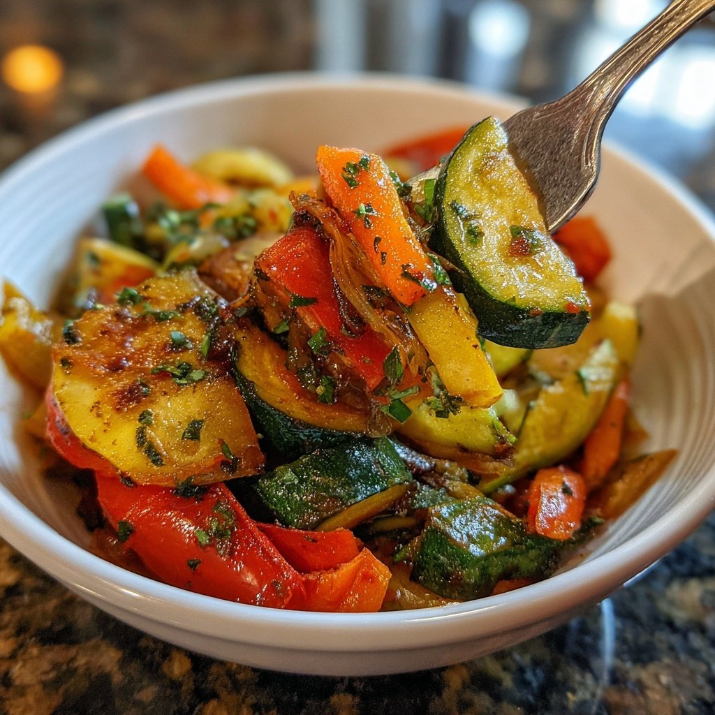Abendessen leicht mit Gemüsepfanne