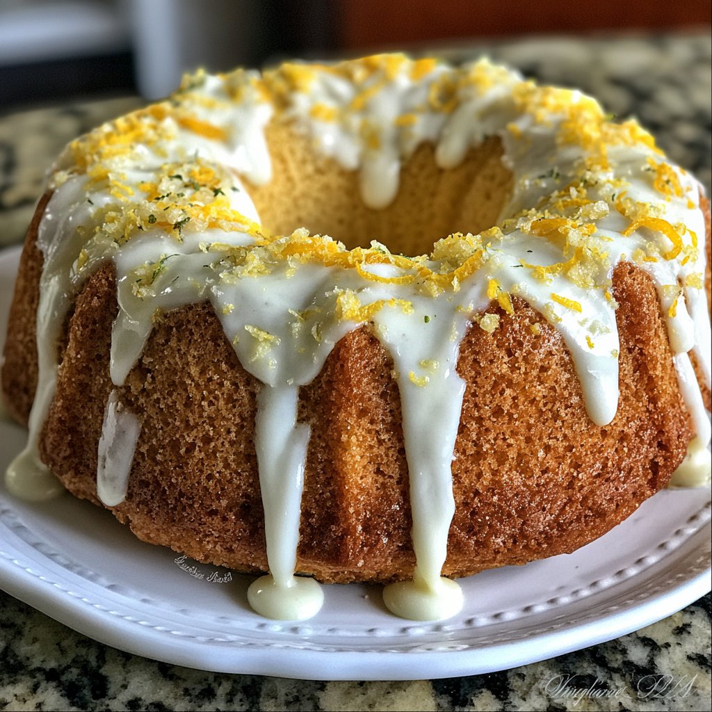 Zitronenkuchen mit Frischkäseglasur
