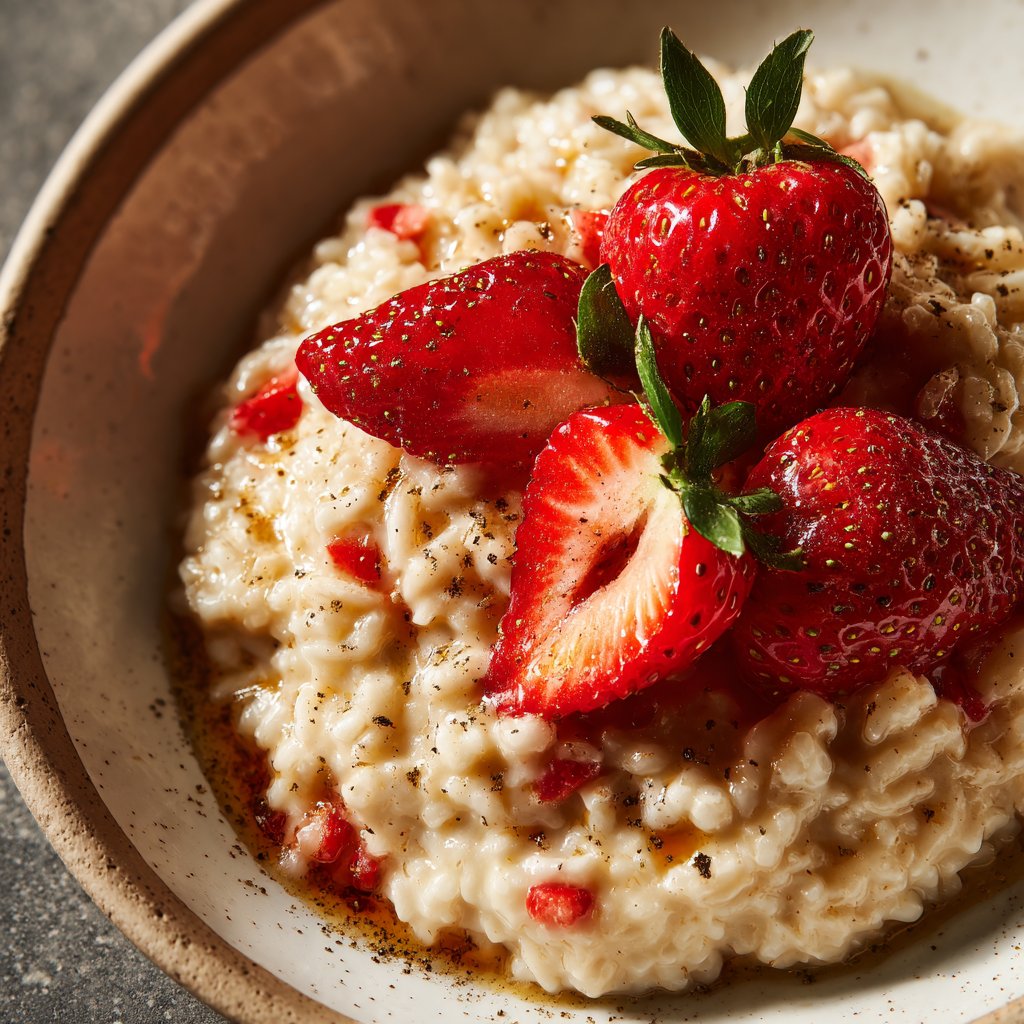 Risotto mit Erdbeeren und Balsamico