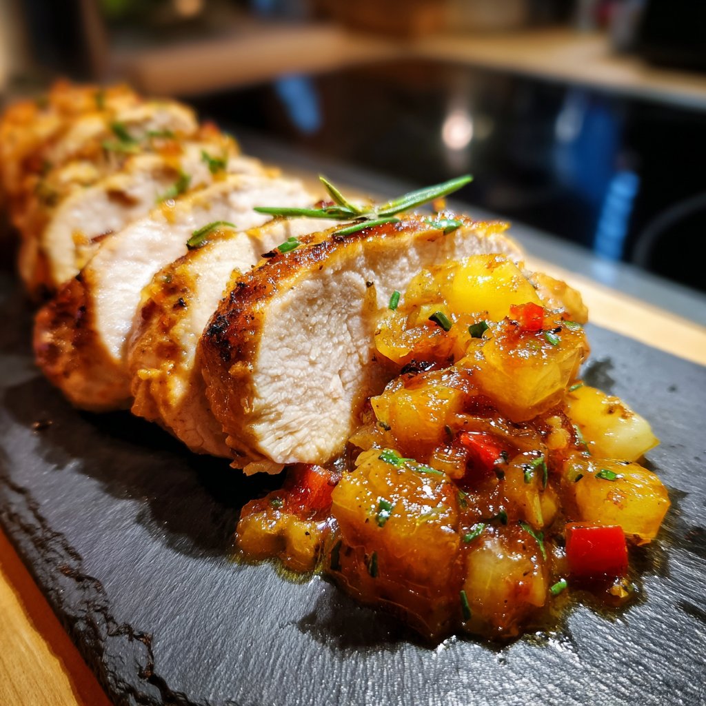 Putenmedaillons mit Fruchtchutney