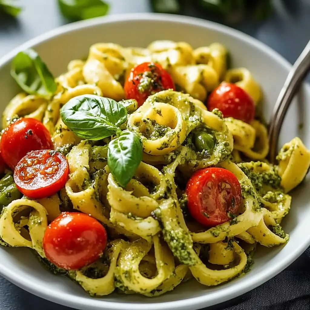 Pesto-Pasta mit sonnengetrockneten Tomaten