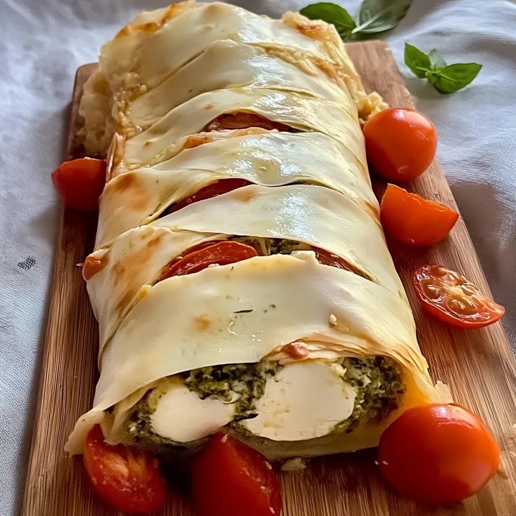 Pesto Strudel mit Tomaten und Mozzarella