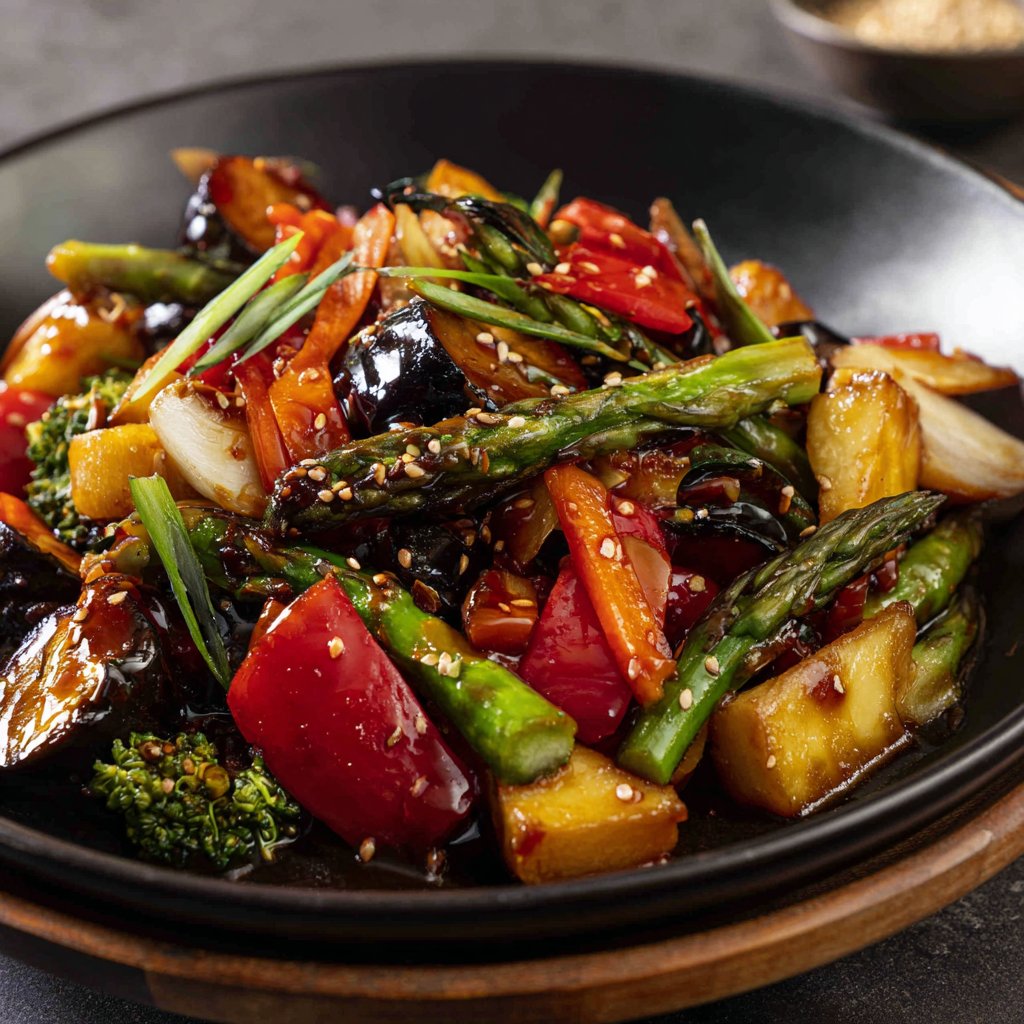 Asiatische Gemüsepfanne mit Sojasauce