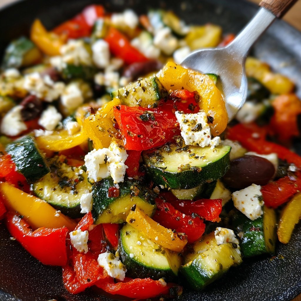Gesund & Leicht Mediterrane Gemüsepfanne mit Feta